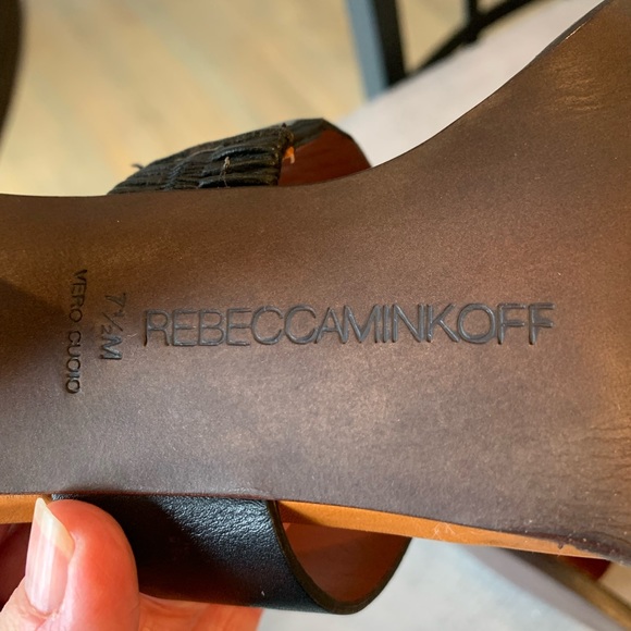 NWOT Rebecca Minkoff leather sandals. Tan, black and brown. Size 7.5 - Picture 7 of 12